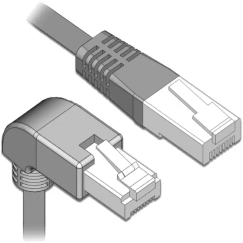 DeLOCK - Cabo de rede - RJ-45 (M) angulado para baixo para RJ-45 (M) - 50cm - S/FTP - CAT 6a - blindado, sem halogéneos - cinzento (85873)