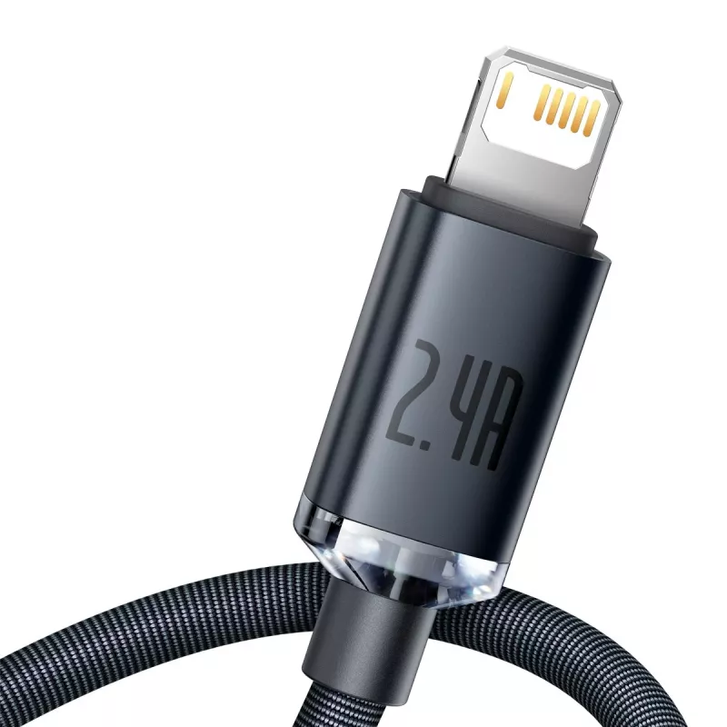 Cabo Baseus Crystal Shine USB para Lightning, 2,4 A, 1,2 m (preto)