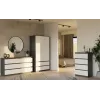 Guarda-roupa top e shop MALWA SS-90, 90×180×50 cm, estrutura antracite, portas de batente brancas, 2 gavetas, laminado 16 mm