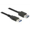 Delock Cabo de extensão USB 3.0 - Cabo de extensão USB - USB Type-A (M) para USB Type-A (F) - USB 3.0 - 3,0 m - Preto (85057)