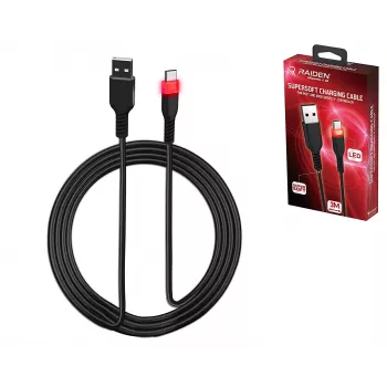 Cabo de carregamento USB-C SUBSONIC SA5601 3 m – compatível com PS5, Xbox, Nintendo Switch