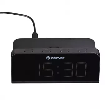Despertador digital Denver ECQ-103MK2 preto visor LED a pilhas