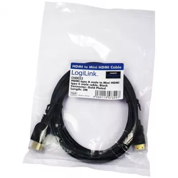 Cabo HDMI LogiLink CH0023 2m HDMI Type-A para Type-C preto