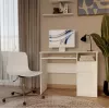 Secretária e shop PORTO direita branco, tampo retangular de aglomerado 985×510×755 mm, 1 gaveta, prateleira para teclado