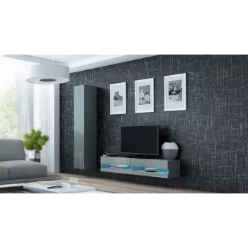 Suporte de TV Cama VIGO novo 30/140/40 cinzento/cinzento brilhante