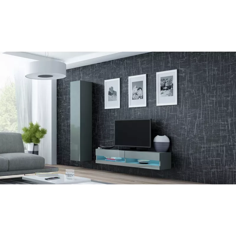 Suporte de TV Cama VIGO novo 30/140/40 cinzento/cinzento brilhante
