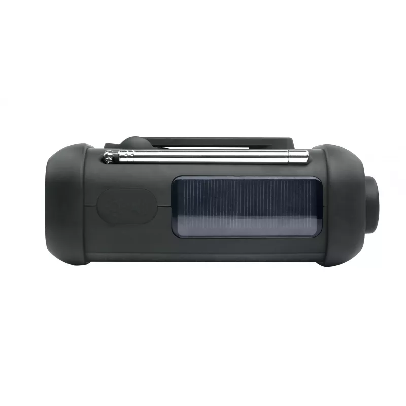 Muse MH-08 MB rádio solar portátil com manivela e lanterna, preto