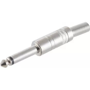 Ficha jack mono 2‑polos 6,3 mm ShiverPeaks 22220506 metal, ficha mono 6,3 mm