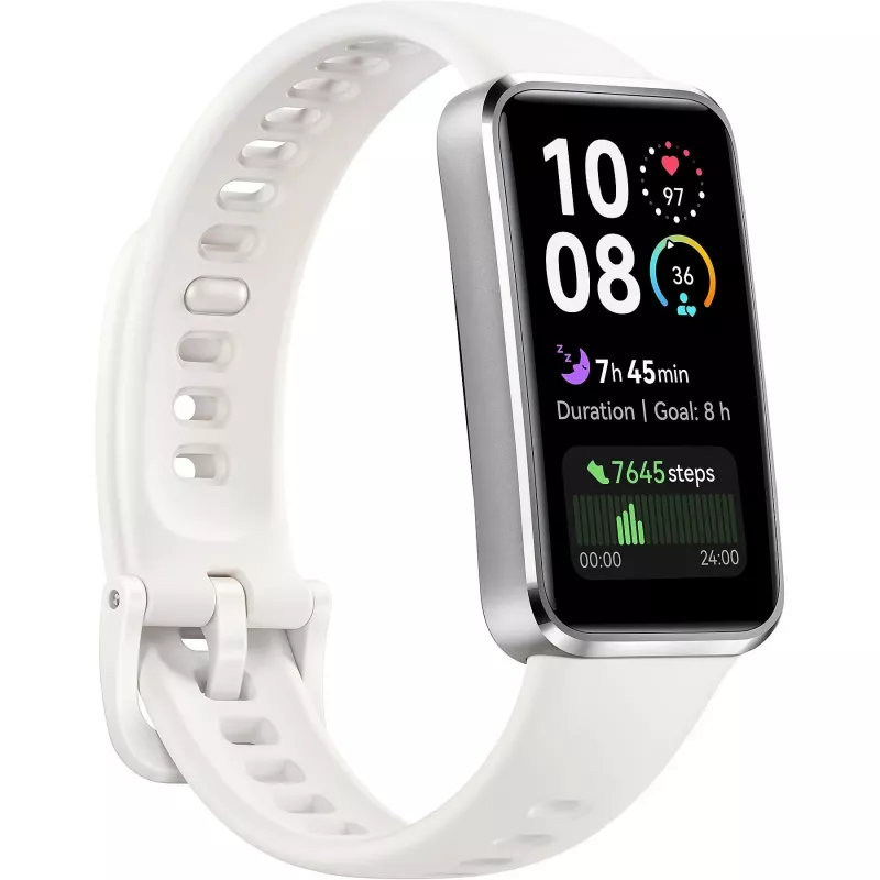 Huawei Band 10 55020ELM pulseira de atividade, ecrã tátil AMOLED de 3,73 cm (1,47 polegadas), 368 x 194, Bluetooth 5.0 LE, resistente à água até 50 m, branca