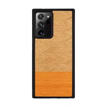 Capa protetora Man and Wood Galaxy Note 20 Ultra padrão espinha de peixe laranja preta