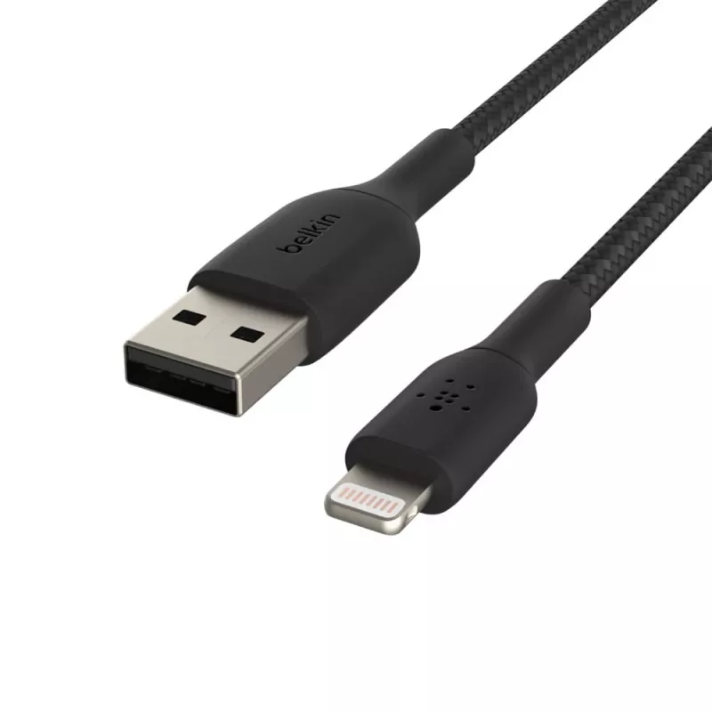 Cabo entrançado USB-Lightning 1 m preto