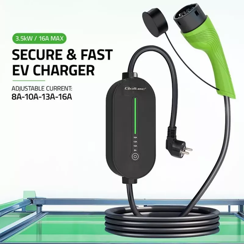Carregador móvel para carros elétricos, Type2, 3,5 kW, 5 m