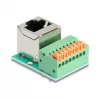 Adaptador de cabo DeLOCK 90653 RJ45 bloco de terminais de 8 pinos verde prateado