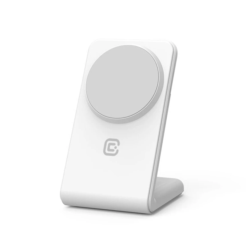 Carregador sem fios Crong CRG-MSS-WHT 10W Carregamento rápido para dispositivos compatíveis com Qi