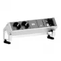 Bachmann DESK 2 Régua de tomadas 902.228, 4 tomadas, cabo de 20 cm, preto/branco