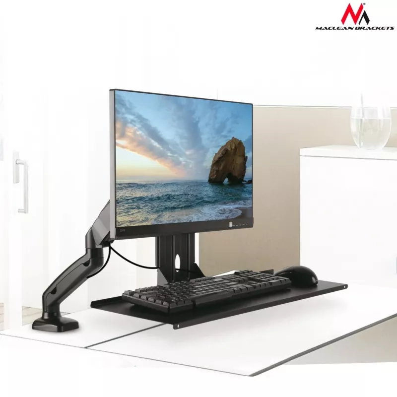 Maclean suporte para teclado, complemento para suporte de monitor, VESA 75x75, 100x100, MC-756