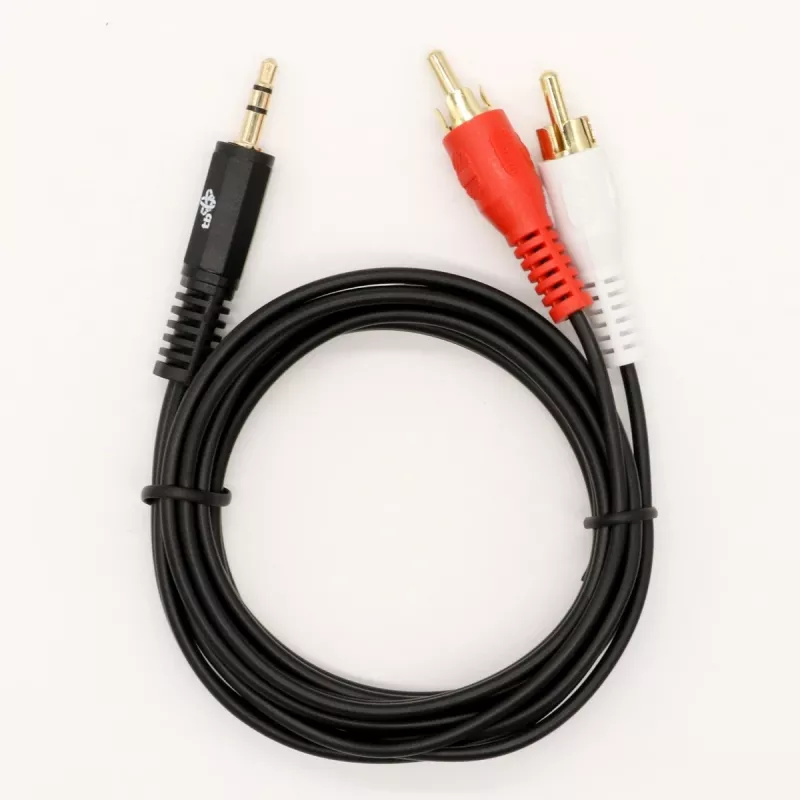 Cabo TB mini jack 3,5mm - 2x RCA M/M 1,5m (AKTBXAJ2RCA150B)