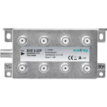 Axing BVE 8-02P - Divisor de cabo - 5 - 1218 MHz - Cinzento - A - 14,5 dB - F (BVE802P)