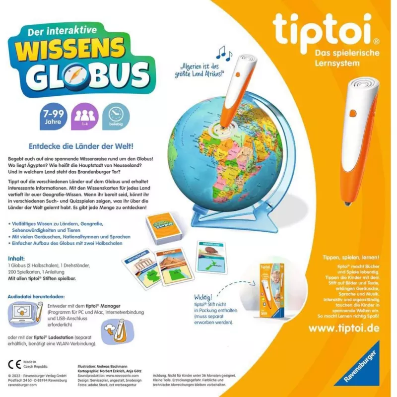 Brinquedo educativo Ravensburger tiptoi Interaktiver Wissens-Globus