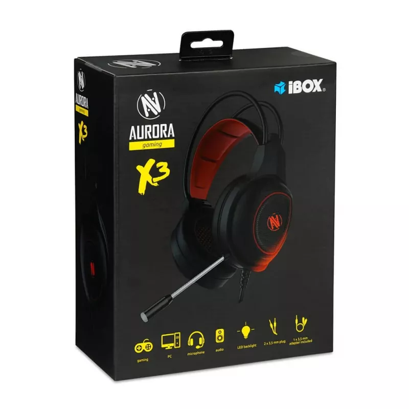 Auscultadores gaming I-BOX X3 com microfone