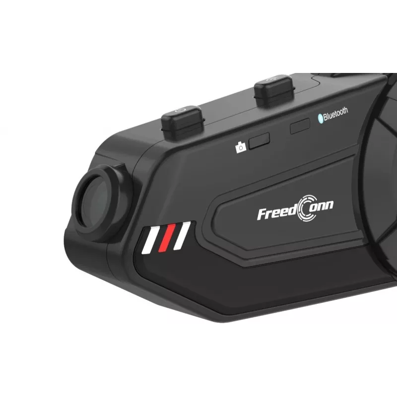 Headset FreedConn R1 PLUS E intercomunicador Bluetooth para motociclo, Bluetooth 5.0+EDR, alcance 1000 m, IP65, FM, vídeo 1080p, 30 h de tempo de conversação