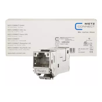 Conector fêmea RJ45 METZ CONNECT 130910KZ prateado fêmea 12 unid.