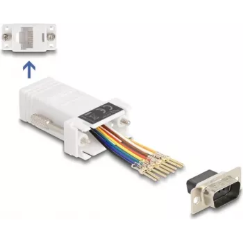 DeLOCK D-Sub 9 pinos macho para RJ45 fêmea kit de montagem branco VGA RJ-45