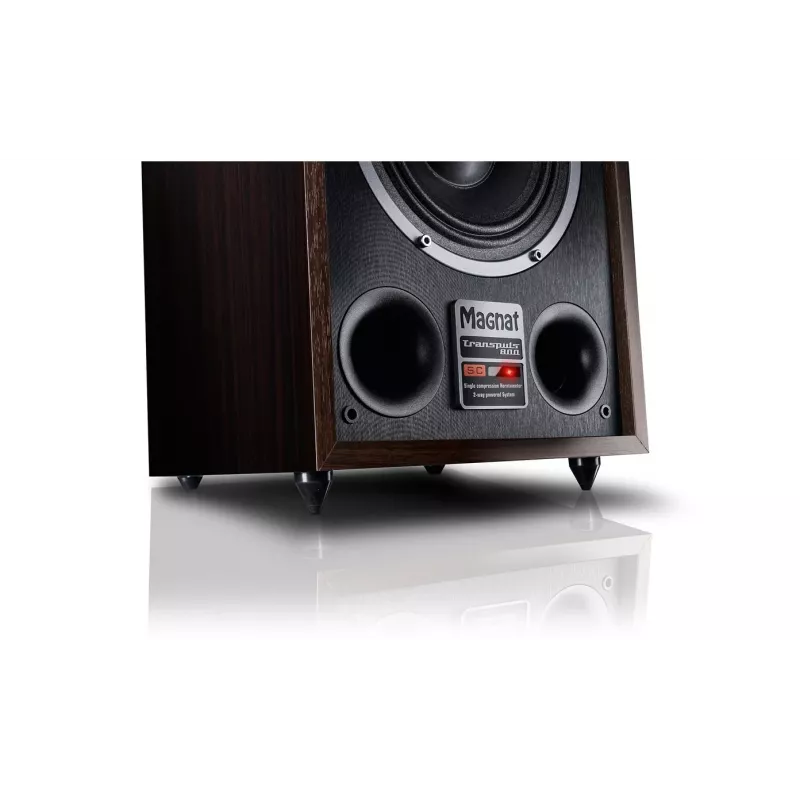 Coluna de chão Magnat TRANSPULS 800A, 2 vias com fios e sem fios, 2×60 W, Bluetooth 5.0, HDMI, preto/castanho