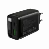 Carregador CANYON OnCharge 65RC com cabo USB-C integrado, 65 W, 1x PD, 1x QC, ficha EU, preto