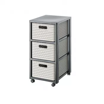 Unidade de arrumação Rotho Country 3 gavetas Cappuccino/Antracite, Tecnopolímero, 712×325×375 mm