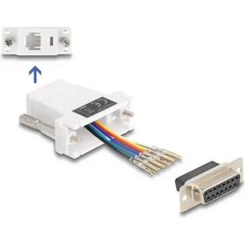 Adaptador de cabo DELOCK D-Sub 15 para RJ12 branco, modelo 67088