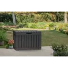 Caixa de arrumação para exterior Keter Kentwood 190L — 190 litros, grafite, porta rebatível, 823×457×577 mm