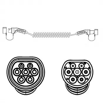 Cabo de carregamento para veículos elétricos ROLINE Type 2 para Type 2 7,5 m 7,4 kW 32 A 250 V preto