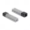 Hub USB 3.2 Gen 1 (3.1 Gen 1) DELOCK 4 portas com host Type-A + Type-C (5000 Mbit/s) preto/transparente