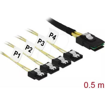 Cabo DeLOCK 85800 Mini SAS SFF-8087 0,5 m preto