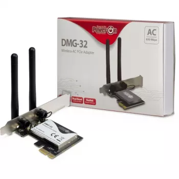 Inter-Tech DMG-32 - Interno - Sem fios - PCI Express - Wi-Fi - 650 Mbit/s - preto - prateado (88888148)