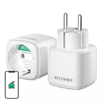 Tomada inteligente BlitzWolf BW-SHP15 ZigBee 3680W — tomada embutida compatível com Wi-Fi/ZigBee