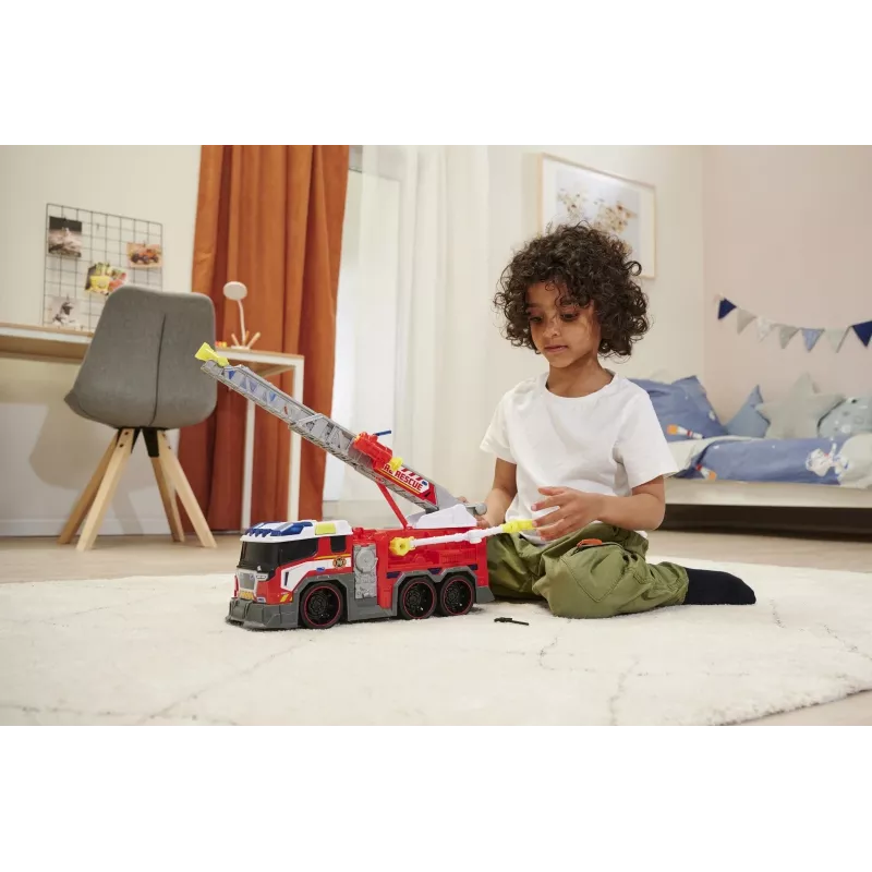 Carro de brincar bombeiros Dickie modelo 203307000 — a pilhas, a partir dos 3 anos, cores: preto/azul/vermelho/branco/amarelo