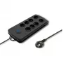 Proteção contra sobretensões Qoltec 50161 preto 8 tomadas AC 230 V