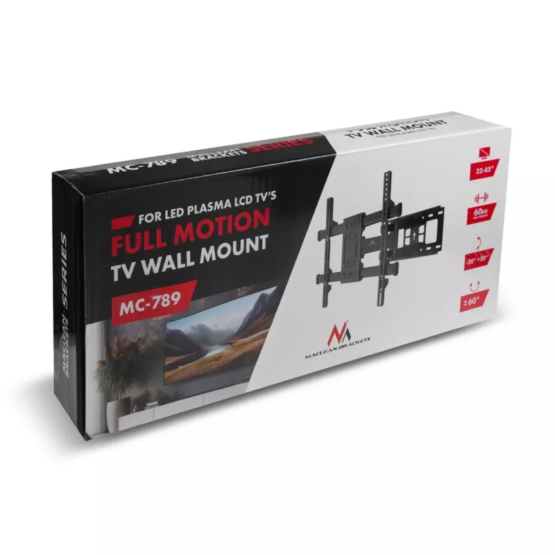 Maclean MC-789 suporte de parede para TV, 32-85 polegadas, 60 kg, VESA máx. 600x400, preto