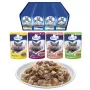 PREVITAL Cat Food Mix 4 Flavors comida húmida para gatos adultos esterilizados, frango, vitela, salmão, aves, 96 x 100 g (9,6 kg)