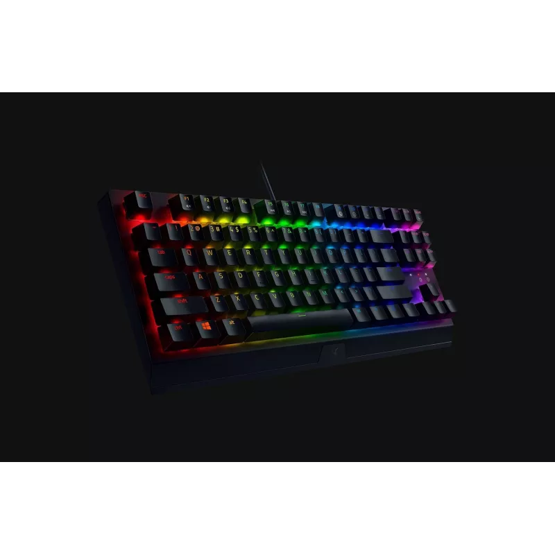 Teclado mecânico gaming Razer BlackWidow V3 Tenkeyless — USB, QWERTY US, interruptores Razer Yellow, retroiluminação RGB, preto
