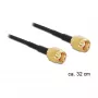 Cabo coaxial DeLOCK 88475 0,32 m RP-SMA dourado preto