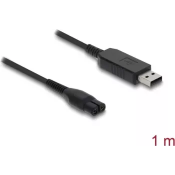 Cabo de carregamento USB DELOCK para máquina de barbear elétrica 4,3 V compatível com Philips OneBlade 360 Face + Body