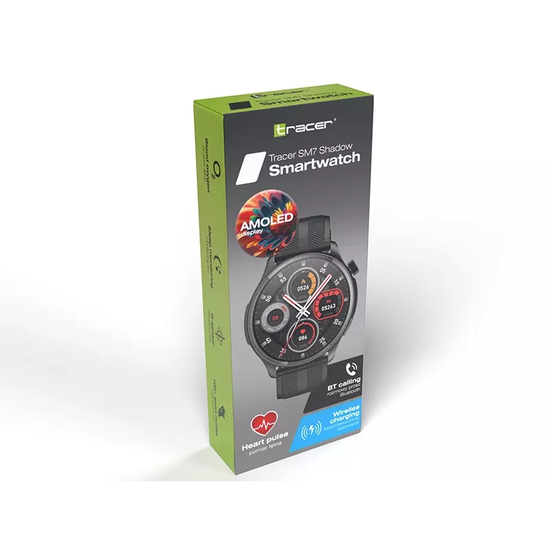 Smartwatch TRACER SM7 Shadow com Bluetooth e medidor de frequência cardíaca