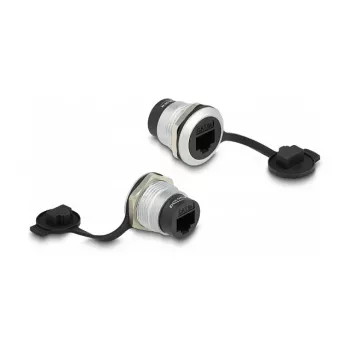 DeLOCK 86968 Acoplador de embutir RJ45 Cat.6A com tampa anti-poeira, preto