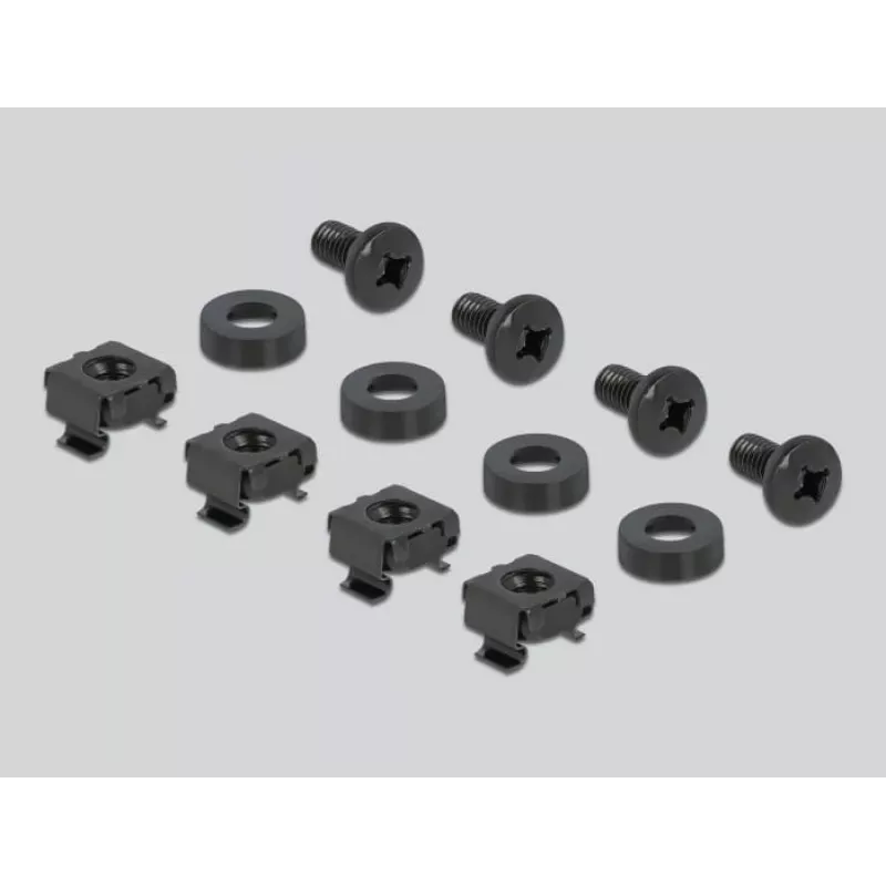Delock 66884 Painel de calha DIN de 19 polegadas, 2U, preto