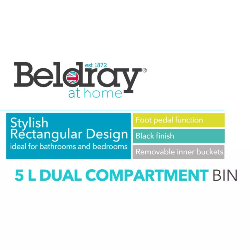 Contentor de dois compartimentos Beldray LA035235BLKFEU7 5 litros Preto