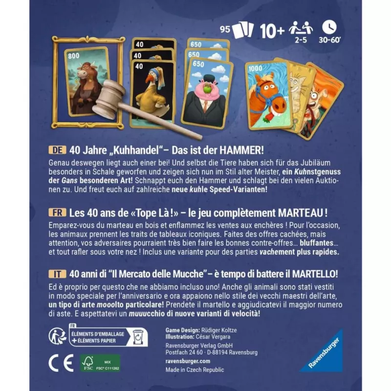 Kuhhandel 40 anos edição de aniversário, jogo de tabuleiro