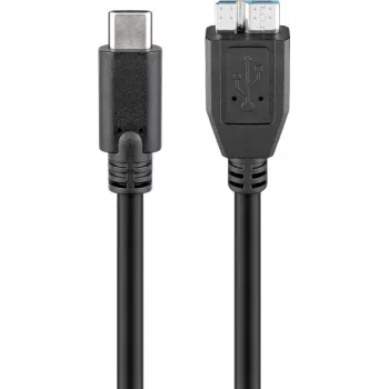 Cabo USB Wentronic goobay - Micro-USB Type-B (macho) para USB-C (macho) - USB 3.1 - 60 cm - ficha C reversível (67995)